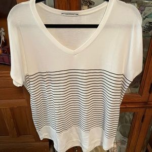 Pink Clover Striped Tee. Large